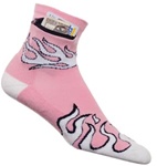Zip It Gear Socks White Flame on Pink